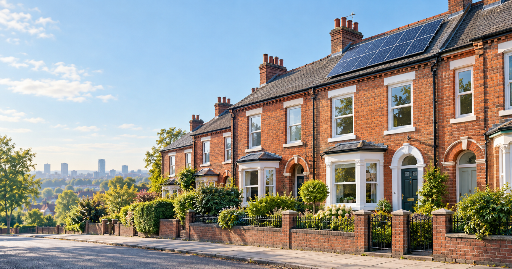 Energy-efficient rented terraced homes in Greater Manchester.